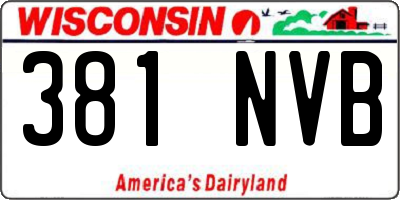 WI license plate 381NVB