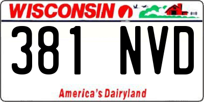 WI license plate 381NVD