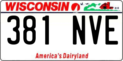 WI license plate 381NVE