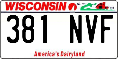 WI license plate 381NVF