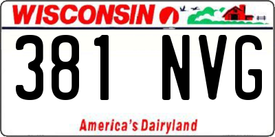 WI license plate 381NVG