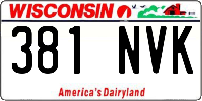 WI license plate 381NVK