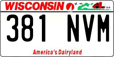 WI license plate 381NVM