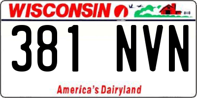 WI license plate 381NVN
