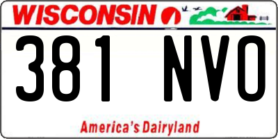 WI license plate 381NVO