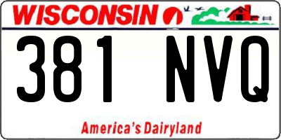 WI license plate 381NVQ