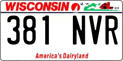WI license plate 381NVR