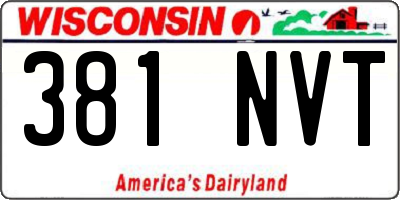 WI license plate 381NVT