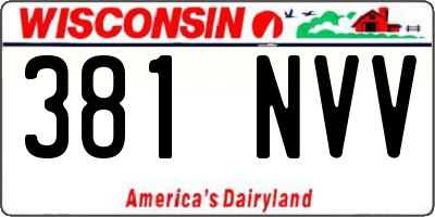WI license plate 381NVV