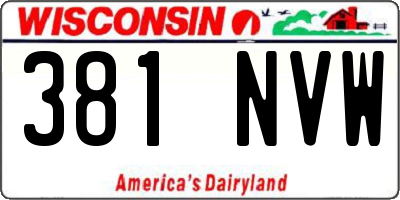 WI license plate 381NVW