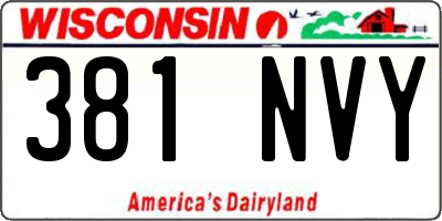 WI license plate 381NVY
