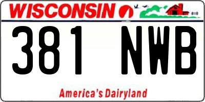 WI license plate 381NWB
