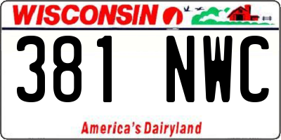 WI license plate 381NWC