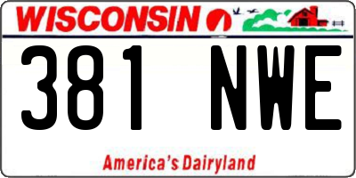 WI license plate 381NWE