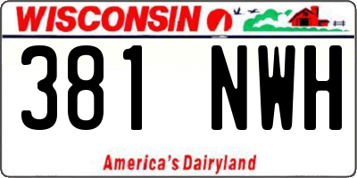 WI license plate 381NWH