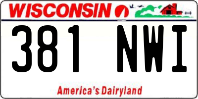 WI license plate 381NWI