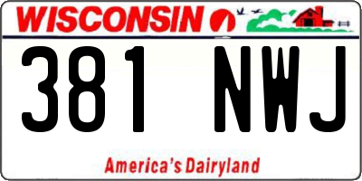 WI license plate 381NWJ