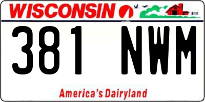 WI license plate 381NWM