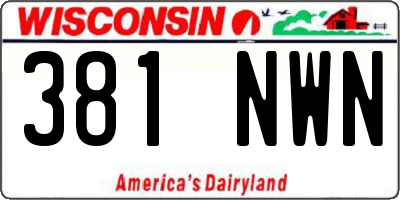 WI license plate 381NWN