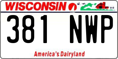 WI license plate 381NWP