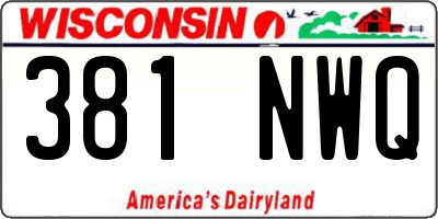 WI license plate 381NWQ