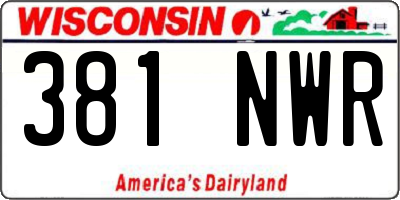 WI license plate 381NWR