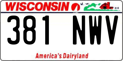 WI license plate 381NWV