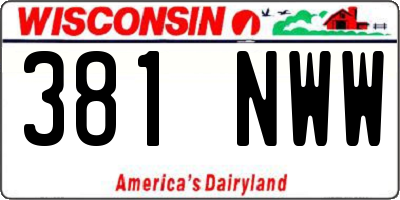 WI license plate 381NWW