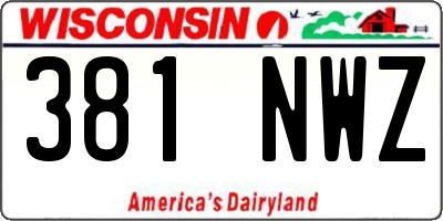 WI license plate 381NWZ