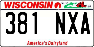 WI license plate 381NXA