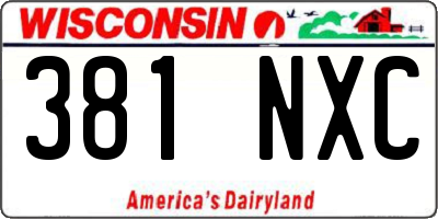 WI license plate 381NXC