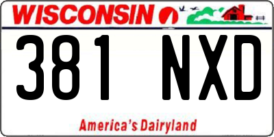 WI license plate 381NXD