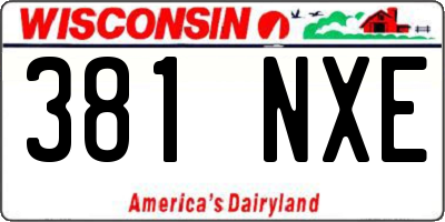 WI license plate 381NXE