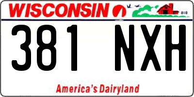 WI license plate 381NXH