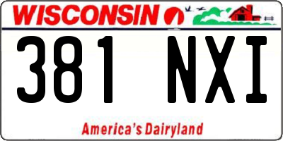 WI license plate 381NXI