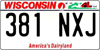 WI license plate 381NXJ
