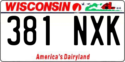 WI license plate 381NXK