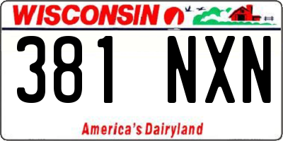 WI license plate 381NXN