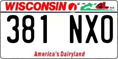 WI license plate 381NXO
