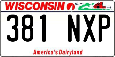 WI license plate 381NXP