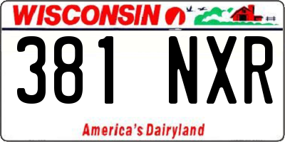 WI license plate 381NXR