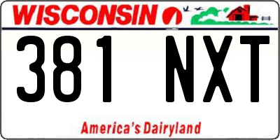 WI license plate 381NXT