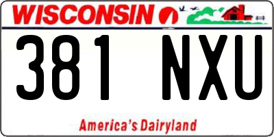 WI license plate 381NXU