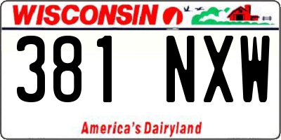 WI license plate 381NXW