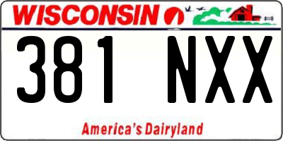 WI license plate 381NXX