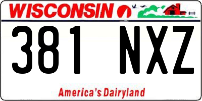 WI license plate 381NXZ