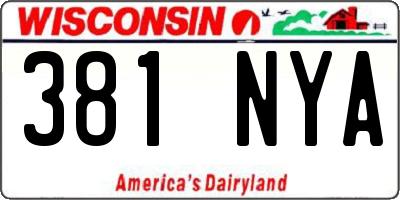 WI license plate 381NYA