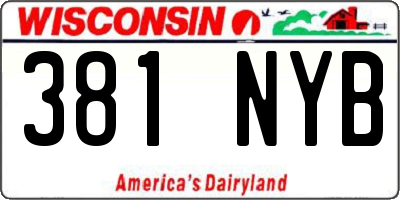 WI license plate 381NYB