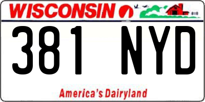 WI license plate 381NYD