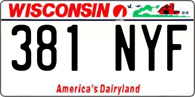 WI license plate 381NYF